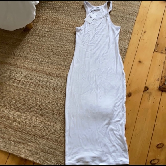 LNA skinny midi racer dress in white - Picture 3 of 4